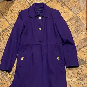 Wool pea coat with gold clasps